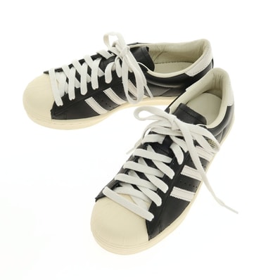 【中古】アディダス adidas Superstar Vintage レザー スニーカー ブラックxホワイト【サイズ23.5】【レディース】