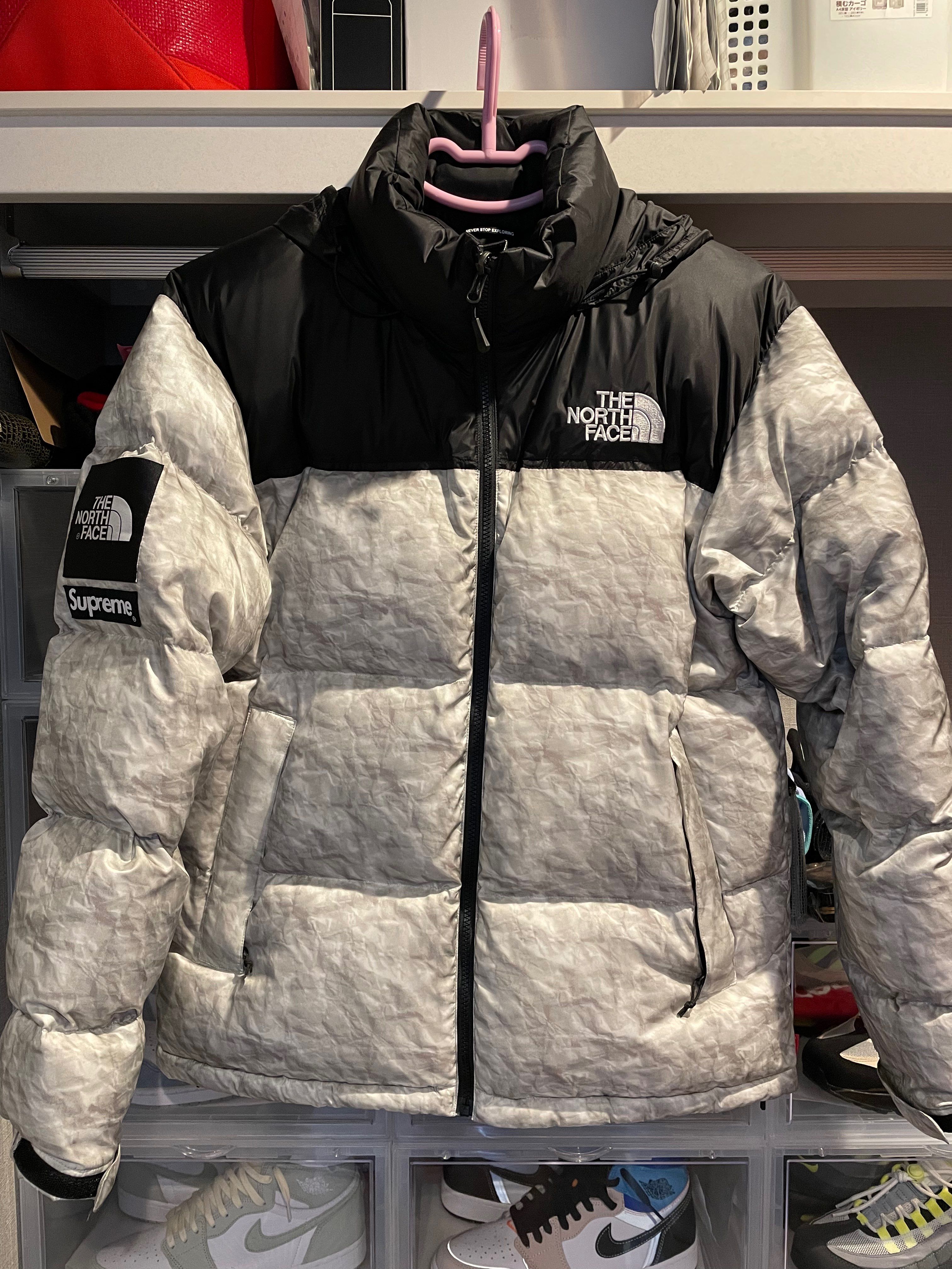 Supreme x The North Face Nuptse Jacket "White Paper Print"