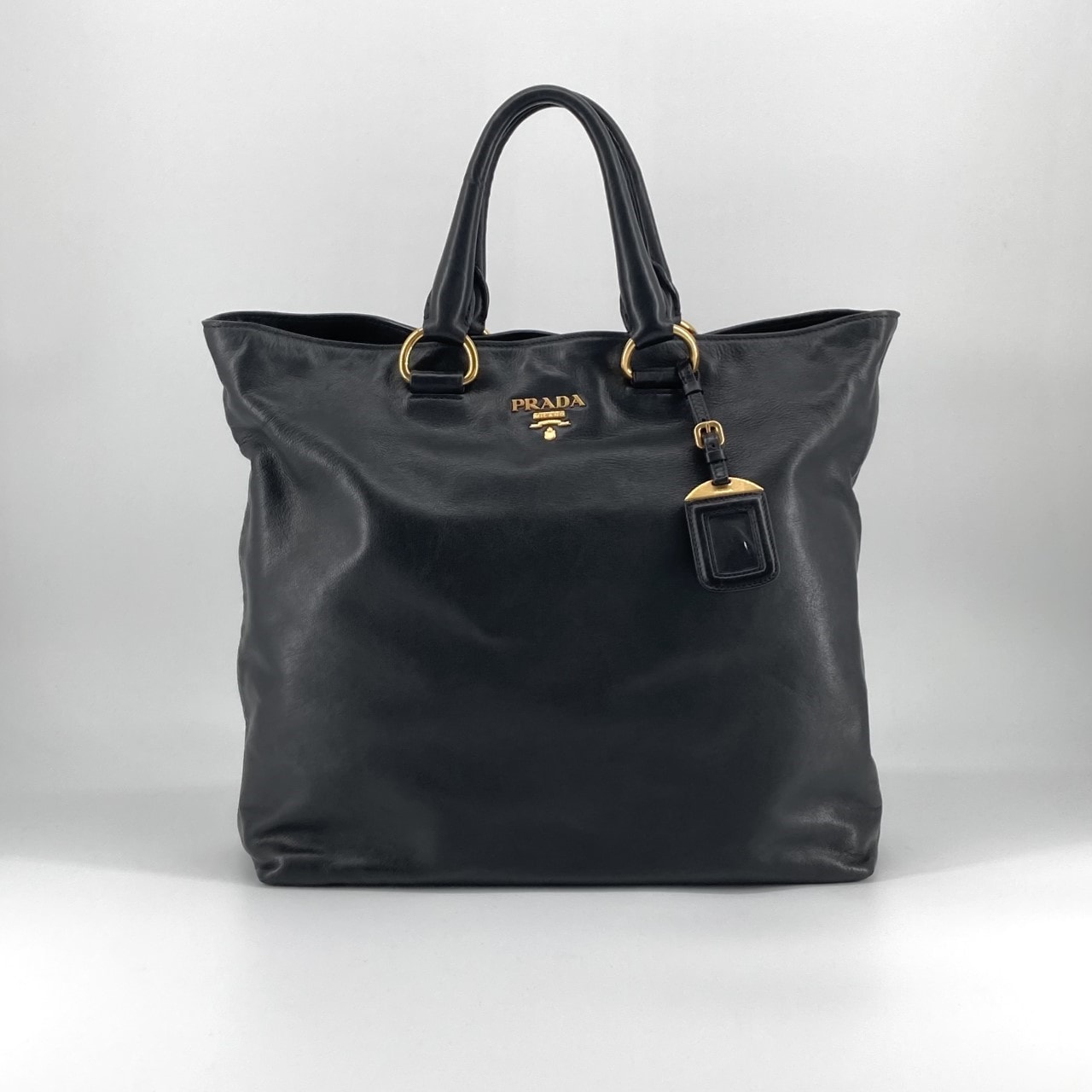 PRADA(プラダ) ヴィッテロフェニックス レザー 2WAY 1BG865 トートバッグ ブラック×ゴールド