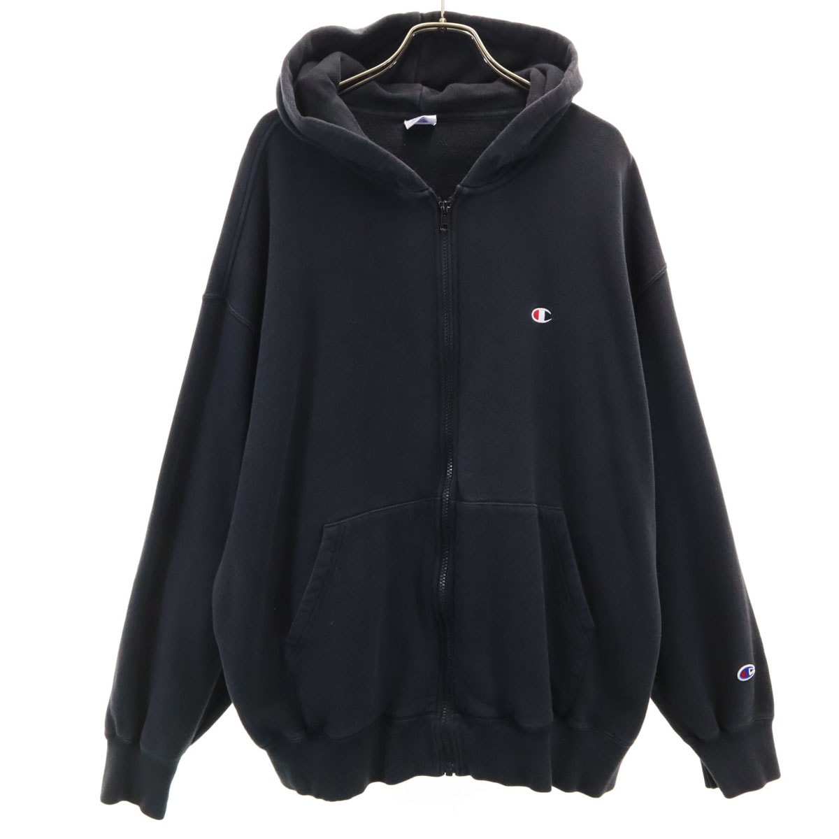 Champion チャンピオン 長袖 スウェット ジップパーカー 4L ブラック ビックサイズ