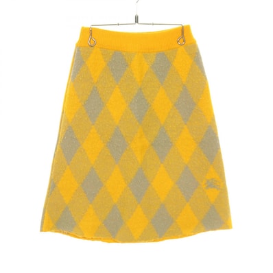 バーバリー BURBERRY スカート 衣料品 ボトムス ウール レディース イエロー系 / グレー系 8077691 【中古】