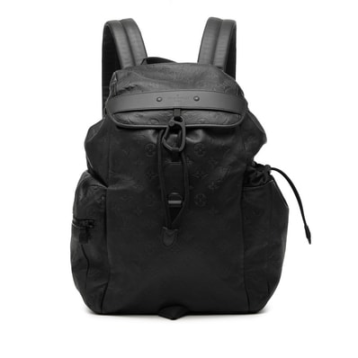ルイ ヴィトン モノグラム シャドウ ディスカバリー バックパック リュック デイパック M43680 ブラック ノワール レザー メンズ LOUIS VUITTON 【中古】