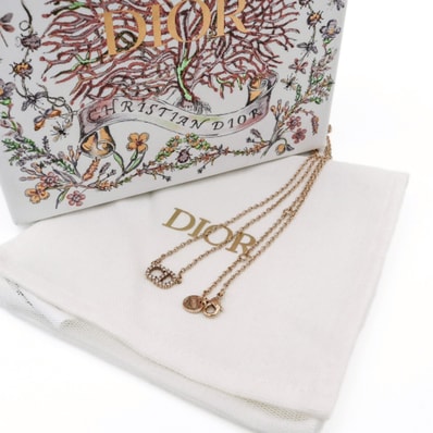 Dior CLAIR D LUNE Necklace Gold-Finish Metal and White Crystals "Gold"