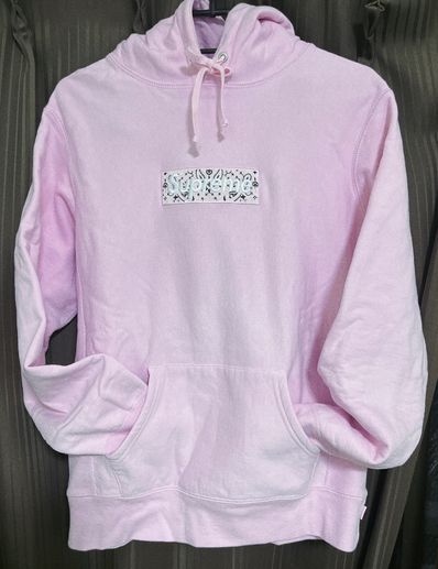 Supreme Bandana Box Logo Hooded Sweatshirt "Pink"