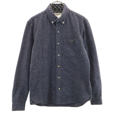 KATHARINE HAMNETT LONDON キャサリンハムネットロンドン 日本製 長袖 ボタンダウンシャツ M ネイビー