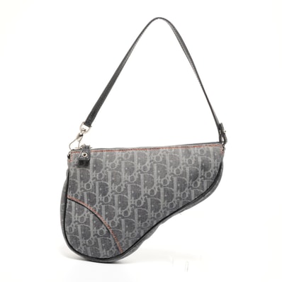ディオール Dior トロッター デニム サドルバッグ ショルダーバッグ【中古】