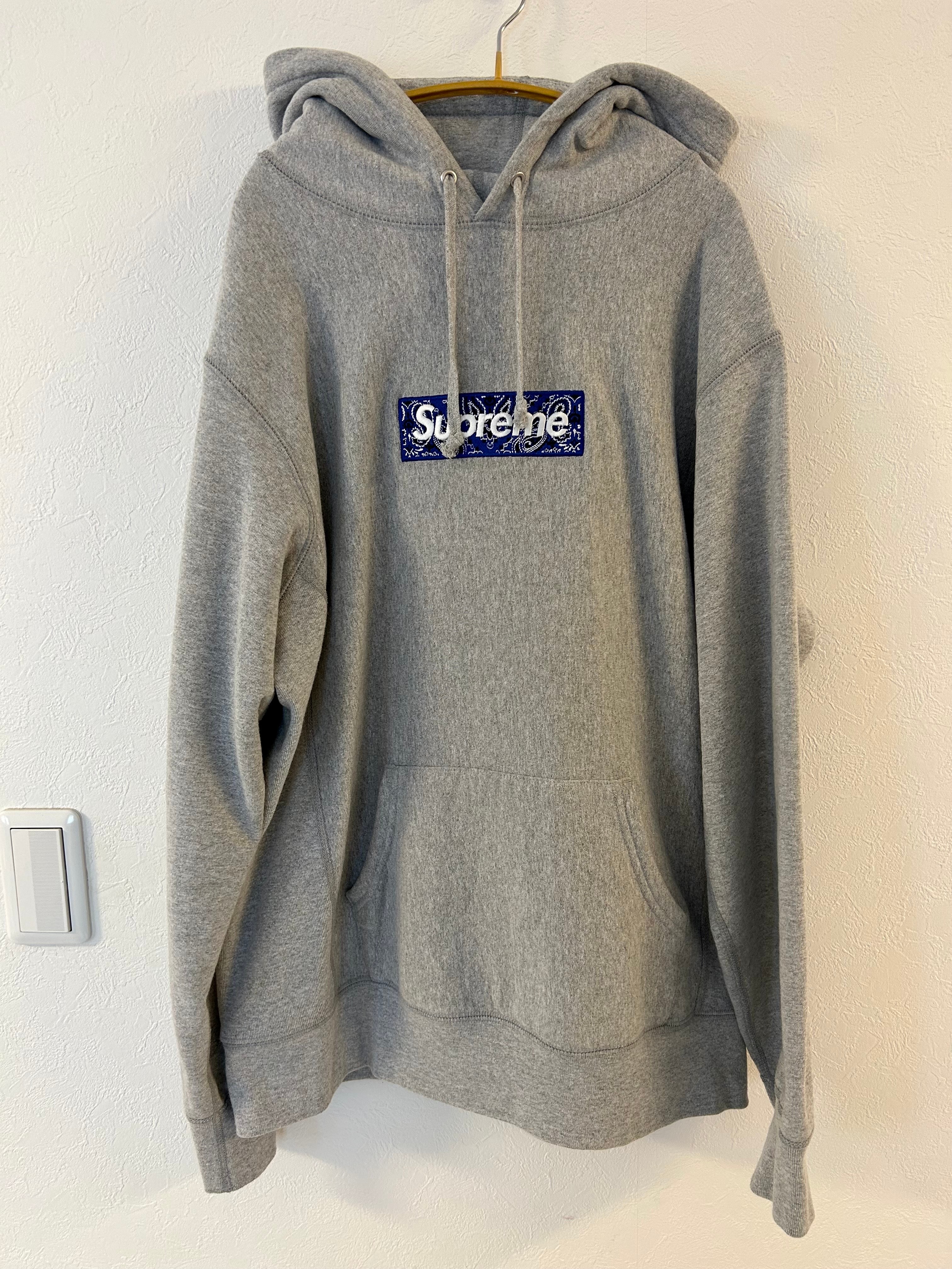Supreme Bandana Box Logo Hooded Sweatshirt "Grey"