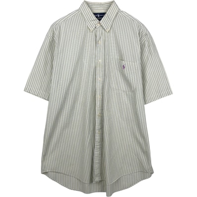 古着 ラルフローレン Ralph Lauren BLAIRE マルチストライプ 半袖 ボタンダウン ストライプシャツ メンズXL相当/eaa655853