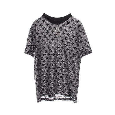 ルイ・ヴィトン LOUIS VUITTON モノグラム シースルー 半袖Tシャツ 衣料品 トップス コットン グレー メンズ ブラック系 / グレー系 RM222 NK9 HNY72W 【中古】
