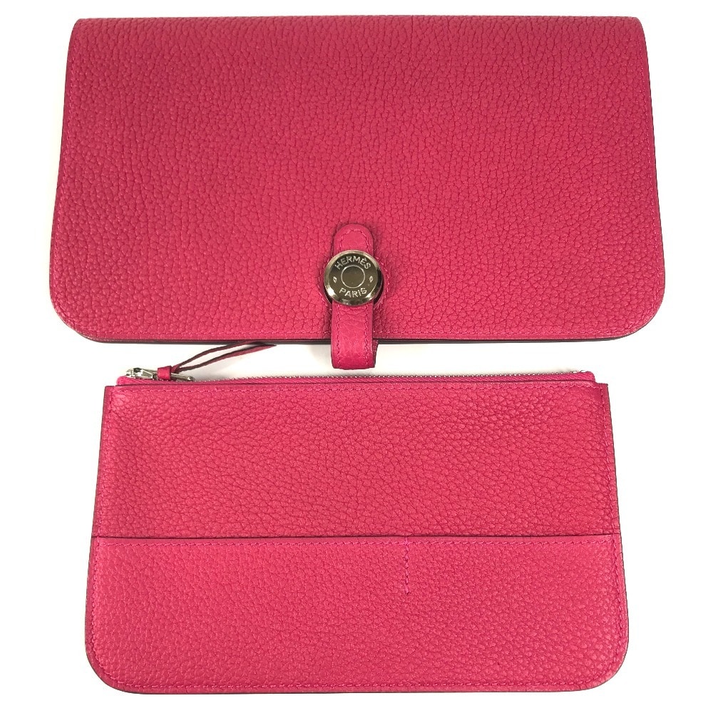 エルメス HERMES ドゴンデュオGM ドゴン デュオ GM ウォレット 財布  長財布 トゴ X刻 フランボワーズ ピンク 未使用