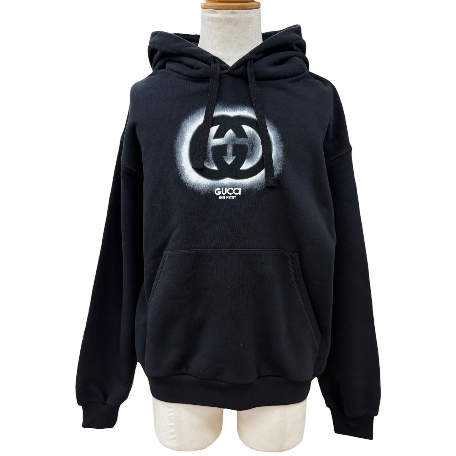 極美品 グッチ パーカー ブラック メンズ XS 770839 XJF65