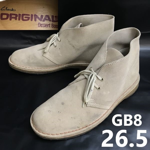 クラークス/Clarks Originals★本革/スエードレザー/デザートブーツ【size:8.5M/26.5程度/ベージュ】クレープソール/Boots◆bWB95-35