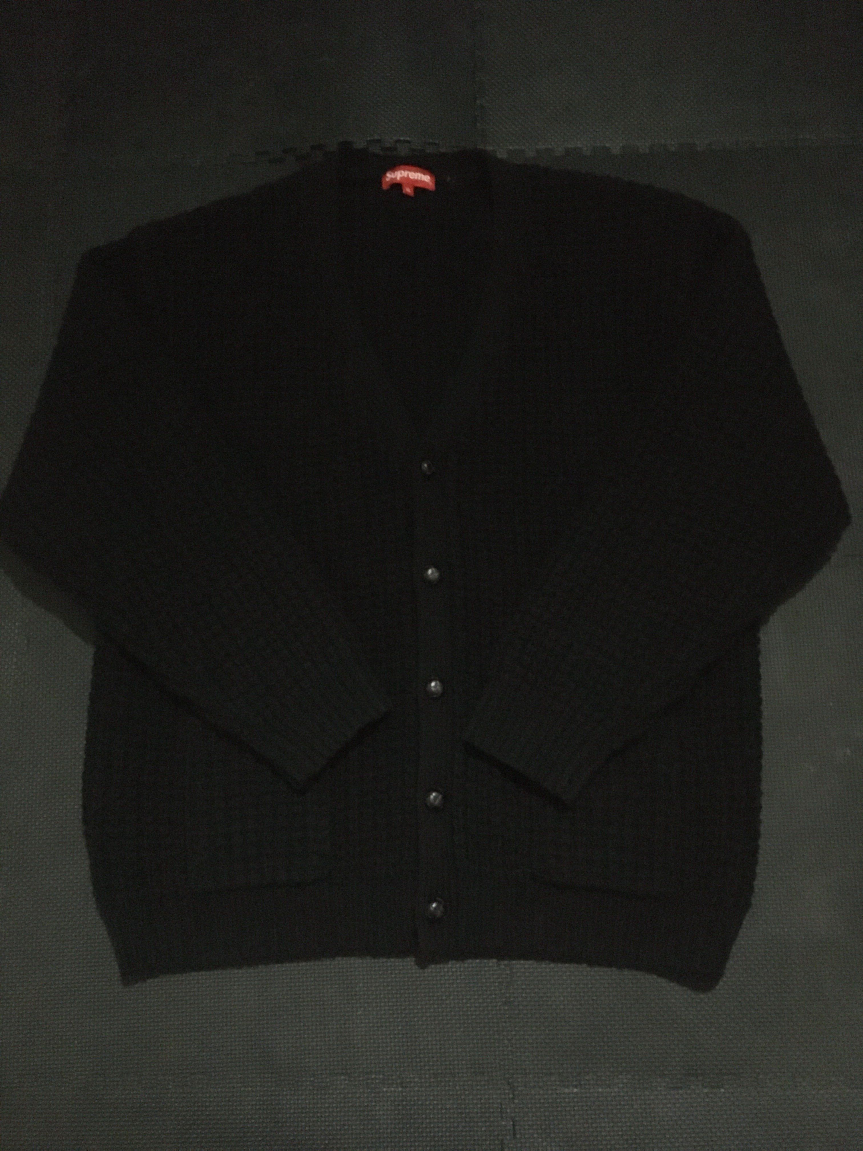 Supreme Waffle Knit Cardigan "Black"