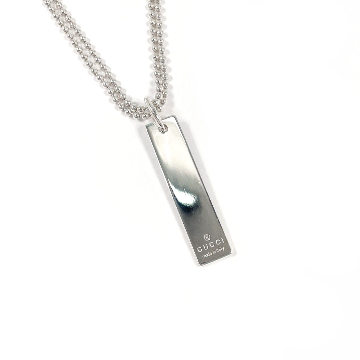 グッチ ネックレス プレート ダブル ボールチェーン 010595 0
