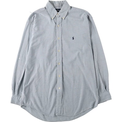 古着 ラルフローレン Ralph Lauren BLAKE 長袖 ボタンダウンチェックシャツ メンズM相当/eaa666355
