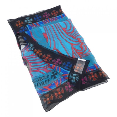 Chrome Hearts Mapplethorpe Silk Scarf "Blue"