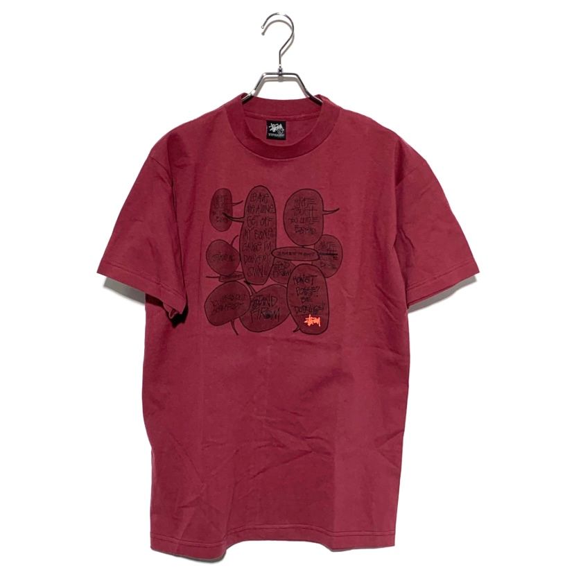 STUSSY speech bubble Message Luminous Tee wine red
