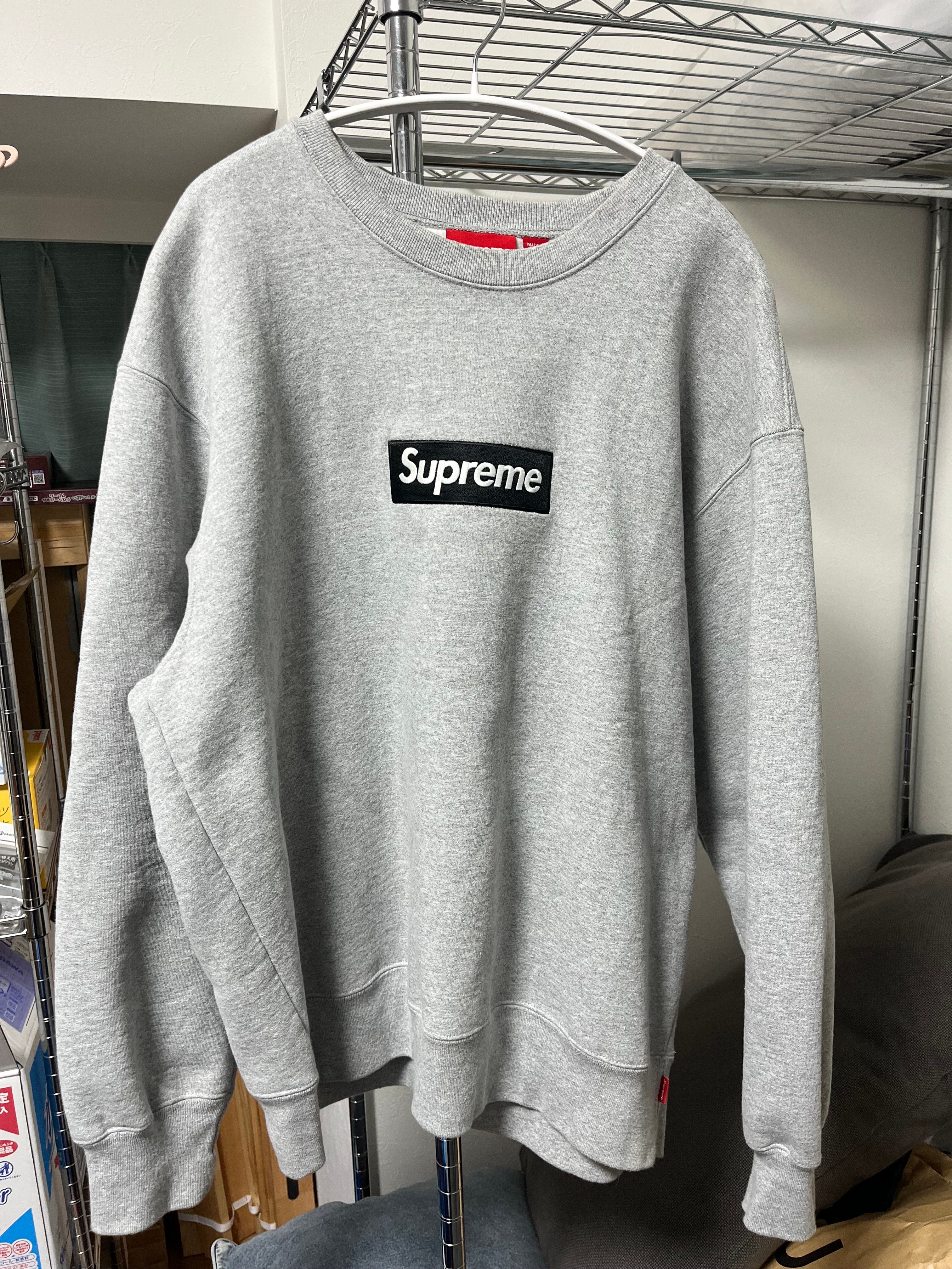 Supreme Box Logo Crewneck "Heather Grey" (22FW)
