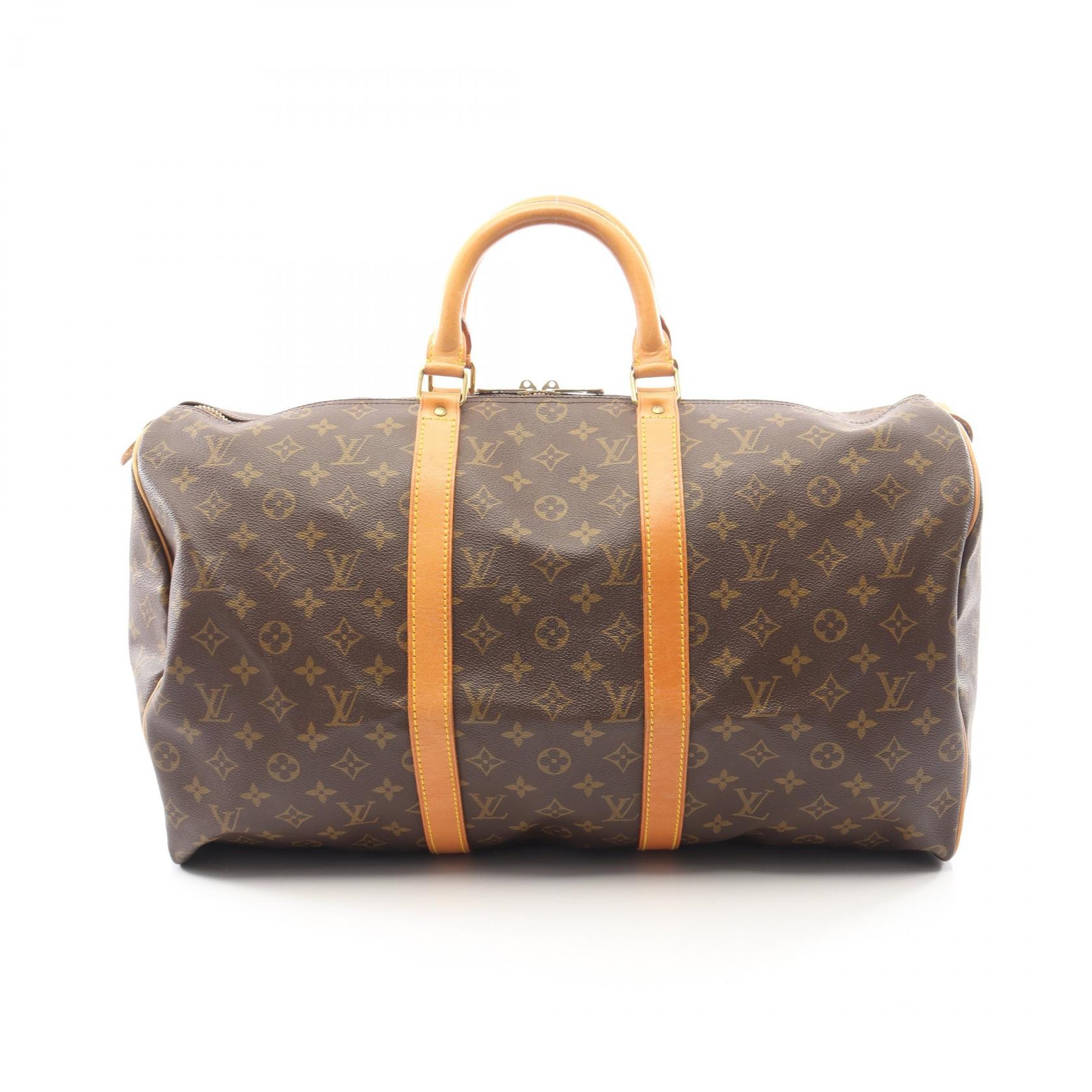 ルイ・ヴィトン LOUIS VUITTON キーポル50 ボストンバッグ バッグ PVCコーティングキャンバス レザー モノグラム メンズ レディース ブラウン系 M41426 【中古】