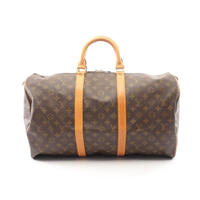 ルイ・ヴィトン LOUIS VUITTON キーポル50 ボストンバッグ バッグ PVCコーティングキャンバス レザー モノグラム メンズ レディース ブラウン系 M41426 【中古】