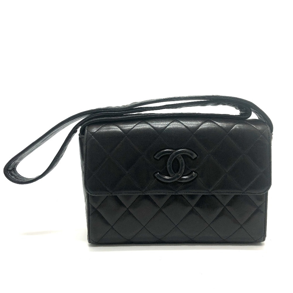 シャネル CHANEL マトラッセ CC ココマーク カバン 肩掛け ショルダーバッグ ラムスキン ブラック