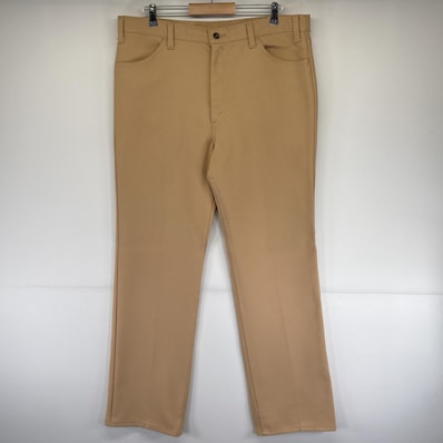 古着 80's/80年代 ヴィンテージ リーバイス Levi's ポリエステルパンツ ストレート 42TALONジップ 10517 6121 w40 L34 ベージュ メンズ