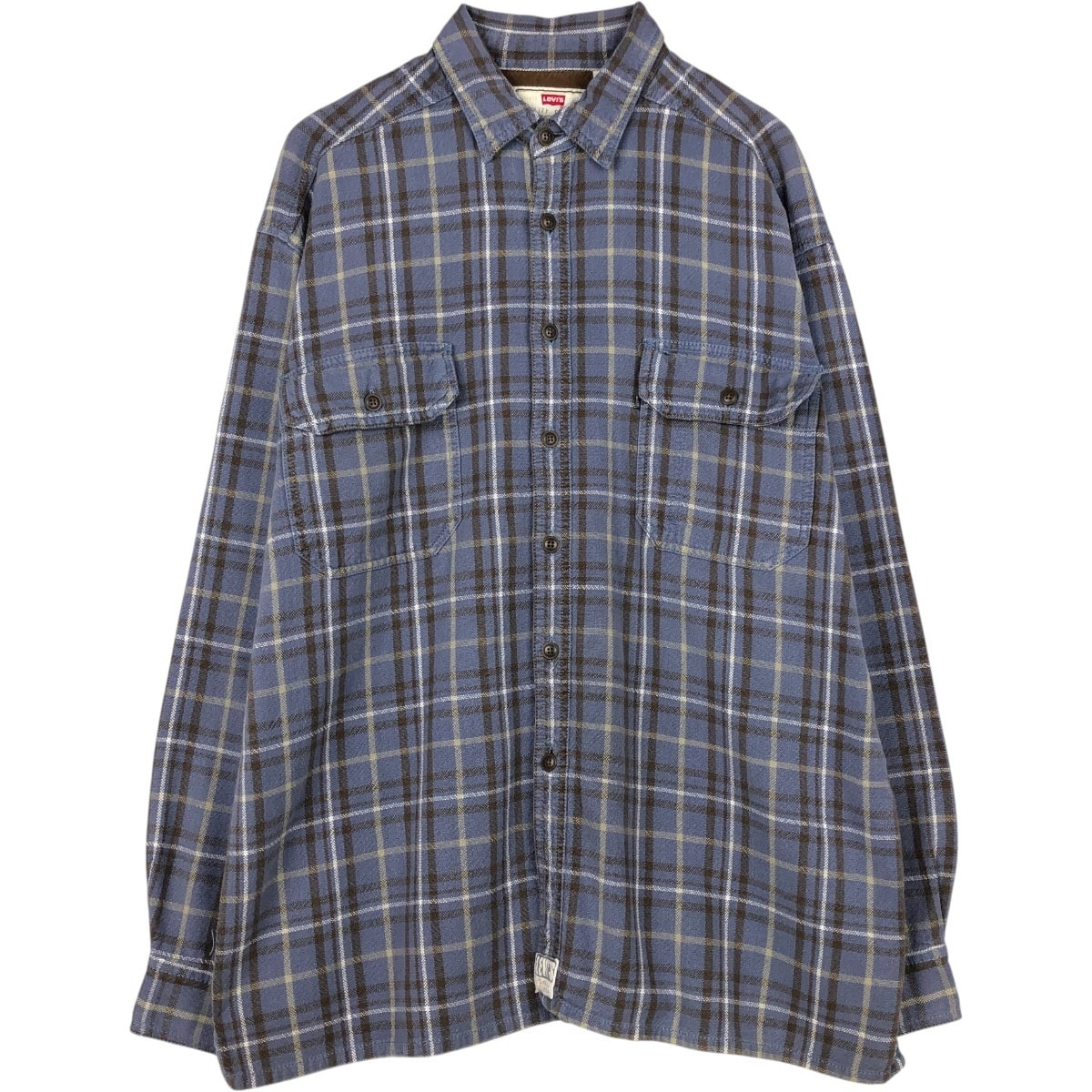 古着 90年代 リーバイス Levi's 60523-4909 長袖 コットンチェックシャツ メンズL相当 ヴィンテージ/eaa667890