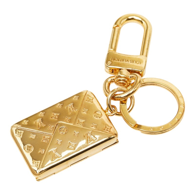 ルイ ヴィトン ポルト クレ ラブ ノート エンヴェロープ キーホルダー キーリング M67400 ゴールド メッキ レディース LOUIS VUITTON 【中古】