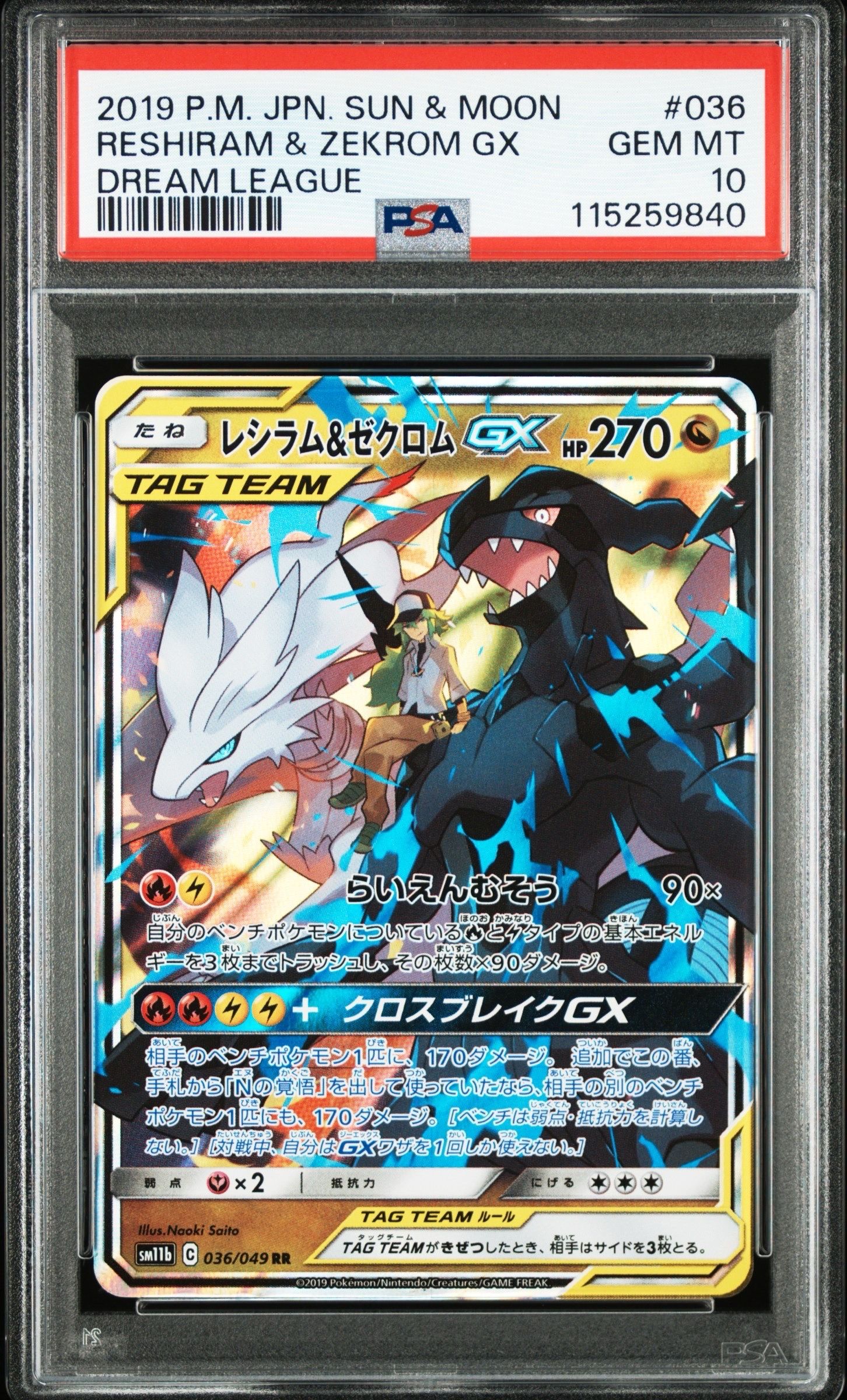 レシラム&ゼクロムGX (N) RR[SM11b 036/049](強化拡張パック「ドリームリーグ」)