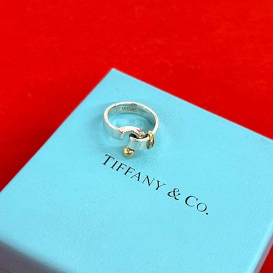 TIFFANY&Co. ティファニー フック&アイ リング シルバー925 K18イエローゴールド リング・指輪 7.5号 シルバー
60955