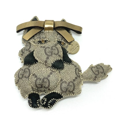 グッチ GUCCI グッチョリ 犬 ジャーマンシェパード バッグアクセサリー キーホルダー キーチャーム チャーム GGスプリームキャンバス ベージュ