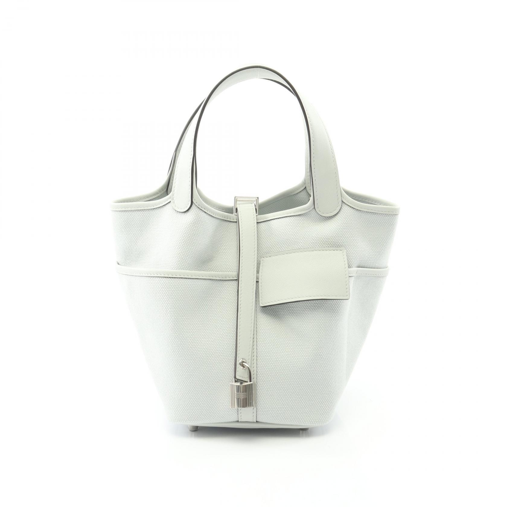 エルメス HERMES ピコタンロックPM カーゴ ハンドバッグ バッグ キャンバス カーフ(牛革) トワルゴエラン / ヴォースイフト トワルゴエラン K刻印(2025年製造) レディース ブルー系 【中古】