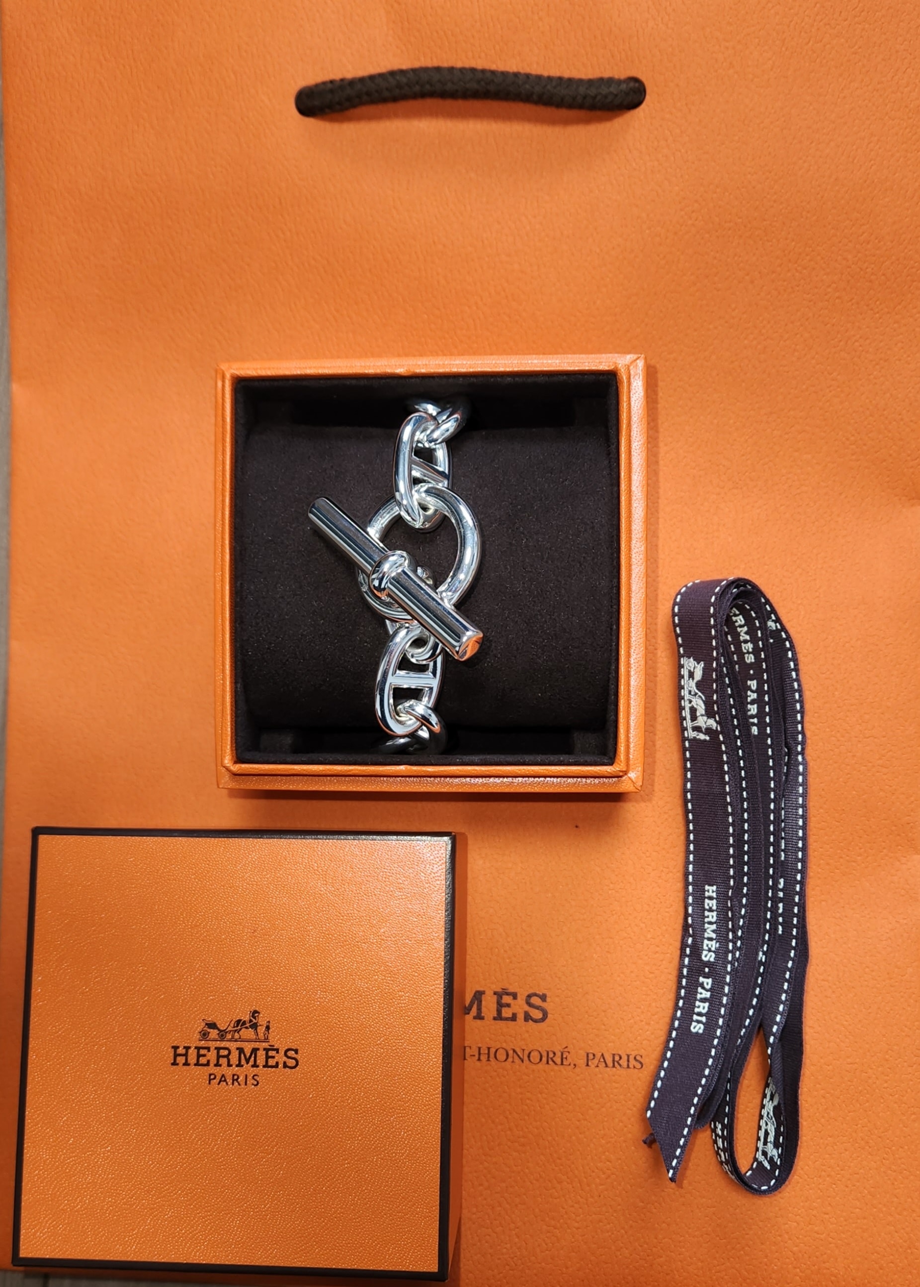 Hermes Chaine D'ancre TGM Bracelet "Silver"