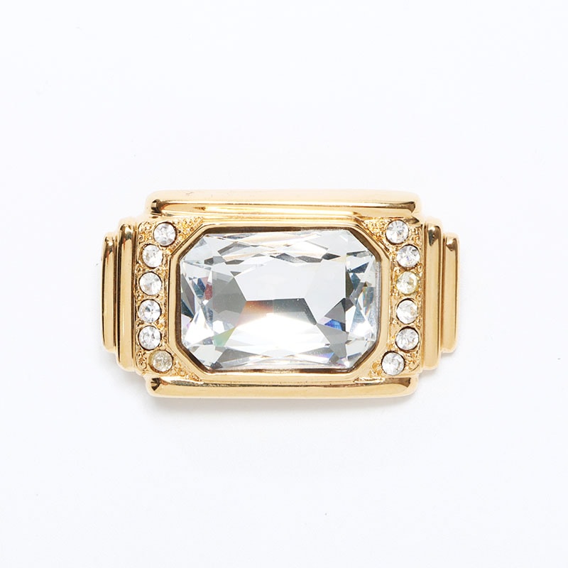 イヴ・サンローラン YSL ラインストーン ブローチ【中古】