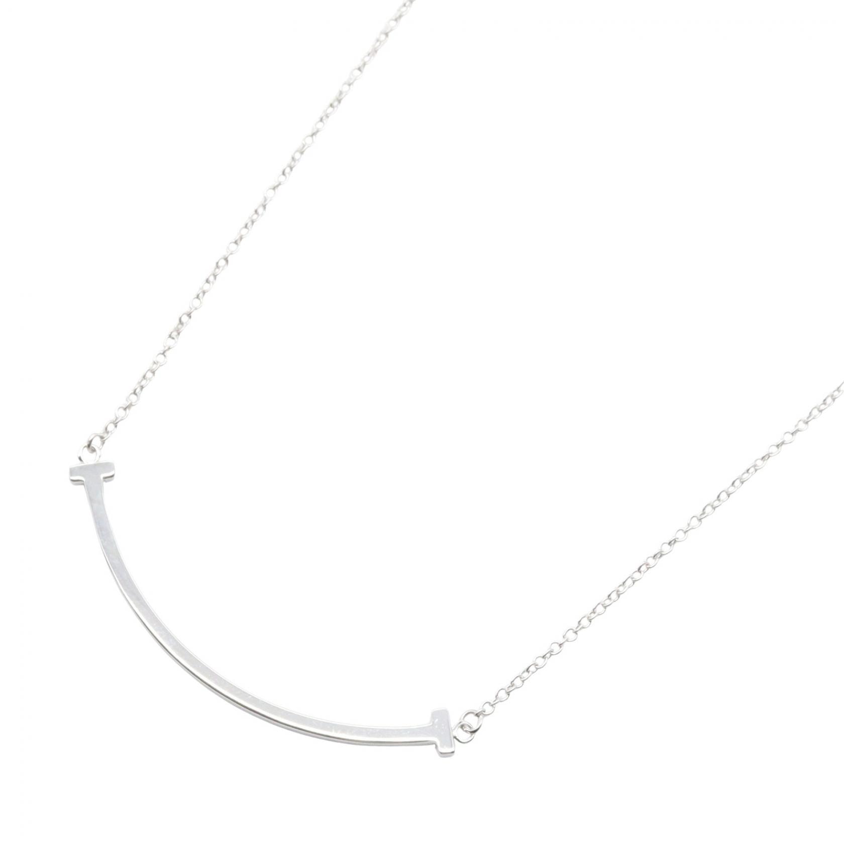 ティファニー TIFFANY&CO Tスマイル スモール ネックレス ネックレス ジュエリー K18WG(ホワイトゴールド) レディース シルバー系 【中古】