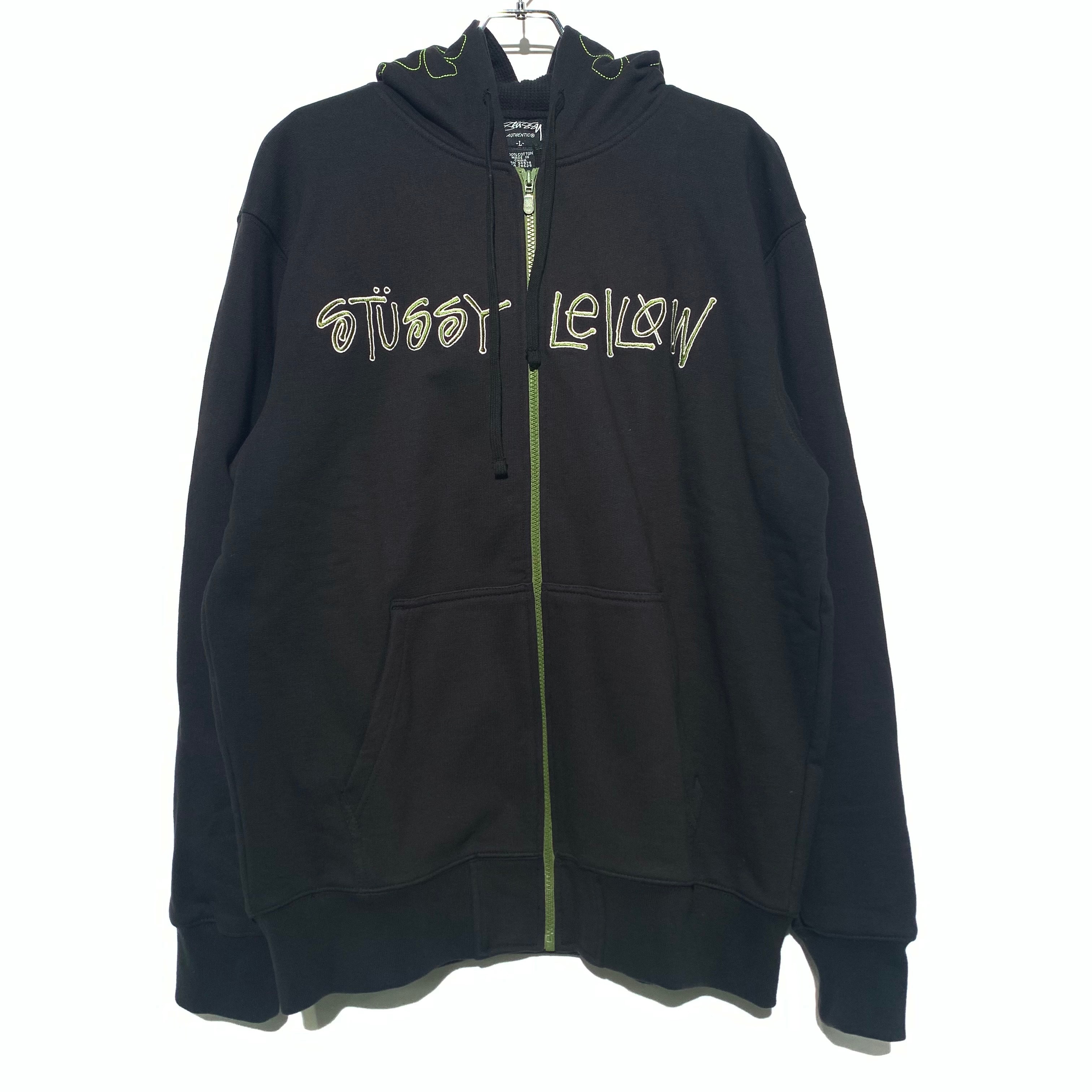 STUSSY × Leilow Logo Zip Hoodie Black