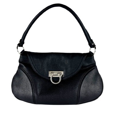 サルヴァトーレフェラガモ Salvatore Ferragamo ハンドバッグ ガンチーニ レザー ブラック レディース【中古】 z10435
