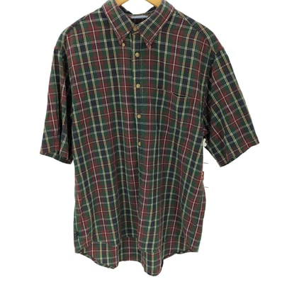 90S OLD 紺タグ S/S タータンチェック B.D. シャツ【1138200209592】