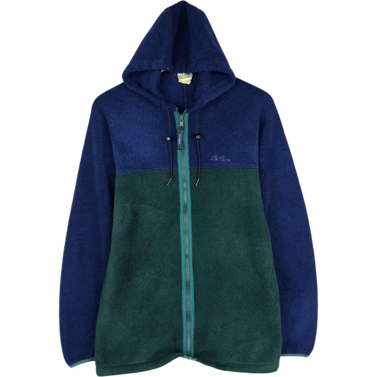 빈티지 의류 ~ 90년대 L.L.Bean 플리스 풀 지퍼 후디 남성용 미디엄 빈티지/EAA627032