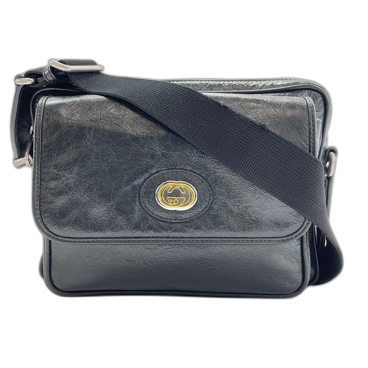 グッチ GUCCI インターロッキングG ショルダーバッグ レザー【中古】