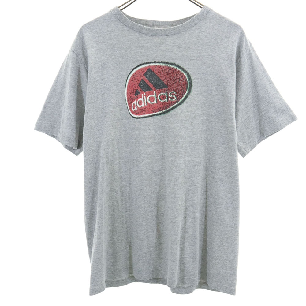 adidas アディダス 90s USA製 オールド 半袖 Tシャツ XL グレー