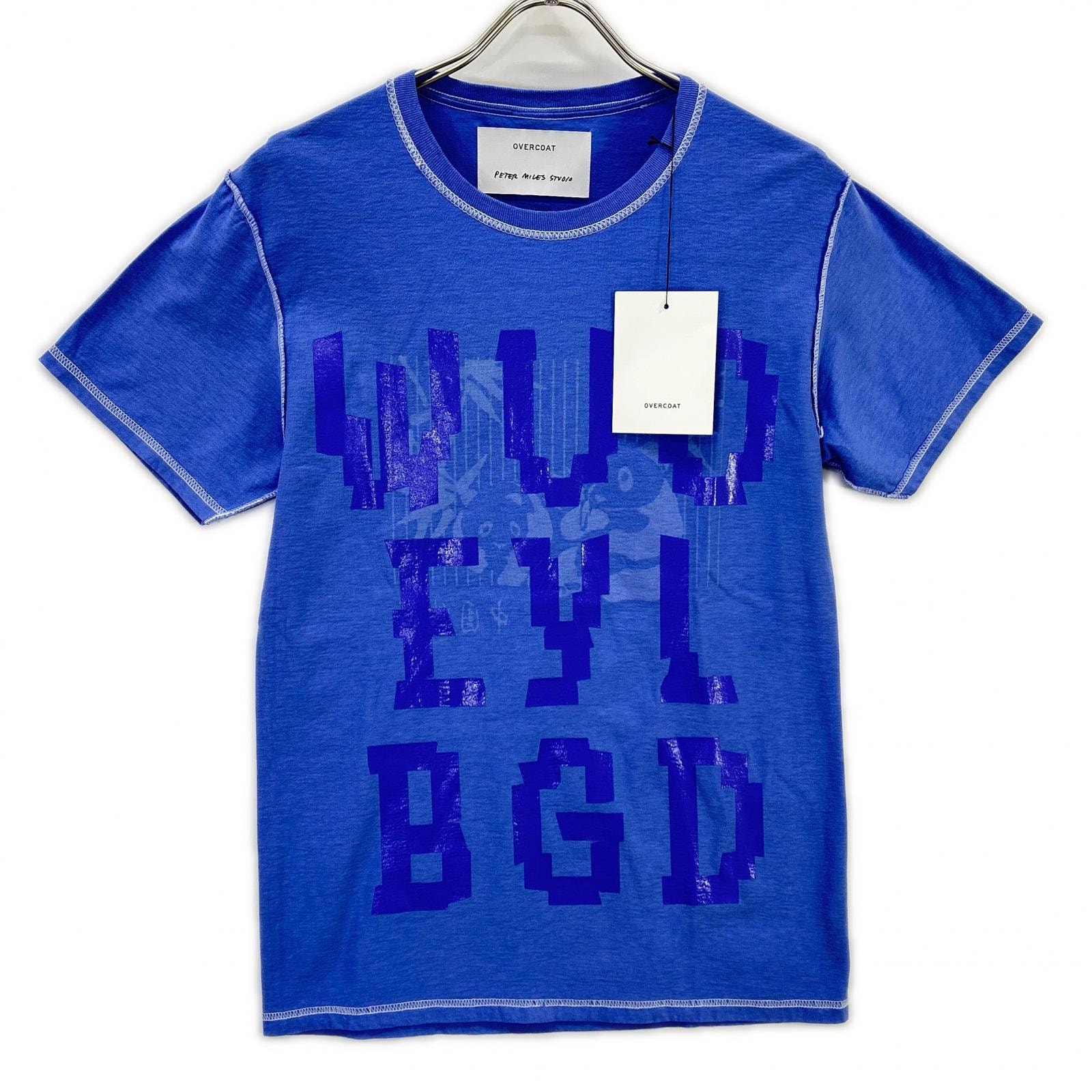 オーバーコート F24PANDA-WBG ブルー Message Print Tshirt S