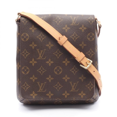 ルイ・ヴィトン LOUIS VUITTON ミュゼットサルサ ショートストラップ ショルダーバッグ バッグ PVCコーティングキャンバス レザー モノグラム レディース ブラウン系 M51258 【中古】