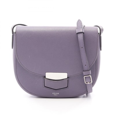セリーヌ CELINE トロッター スモール ショルダーバッグ バッグ レザー レディース パープル系 【中古】