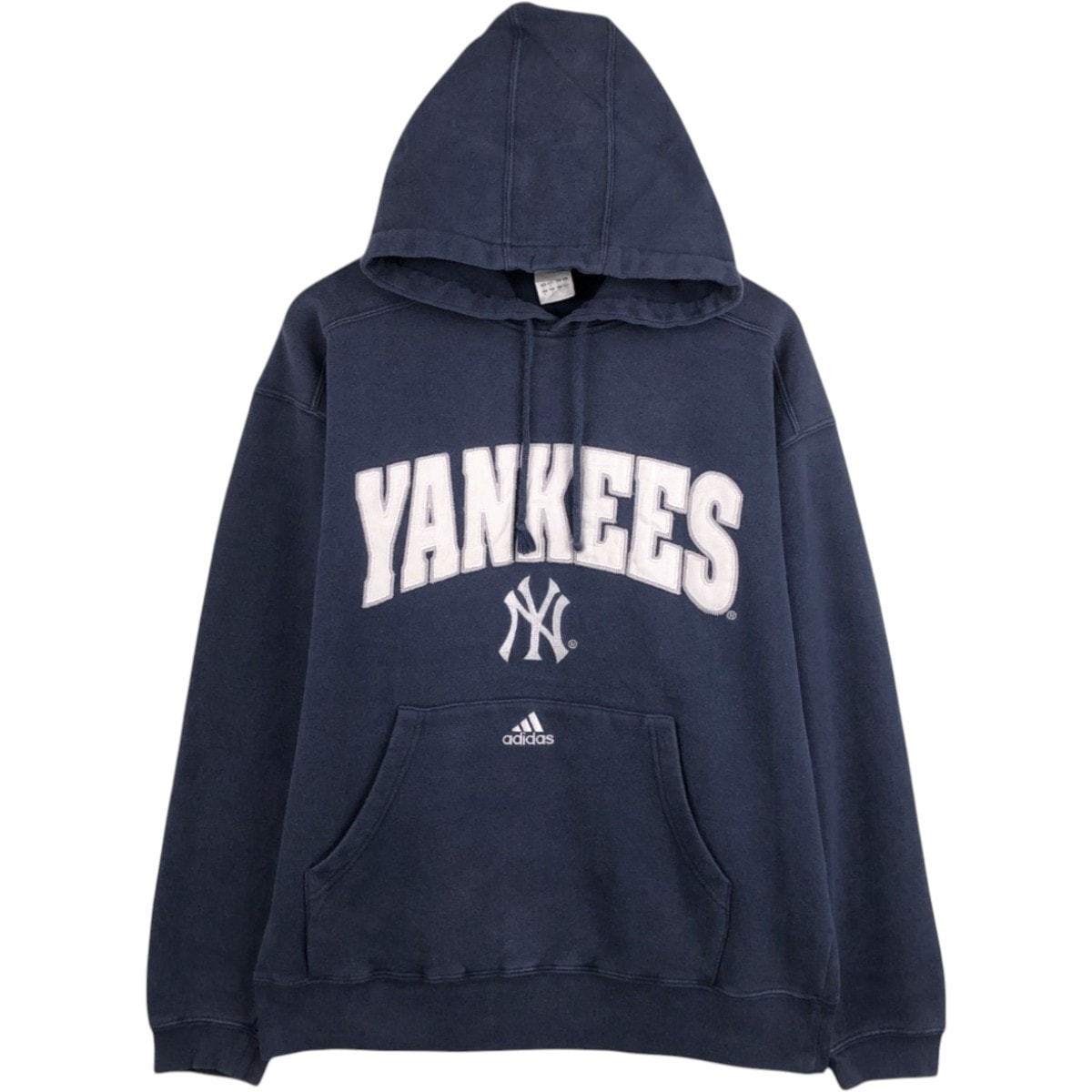 古着 アディダス adidas MLB NEW YORK YANKEES ニューヨークヤンキース スウェットプルオーバーパーカー メンズM相当/eaa678972