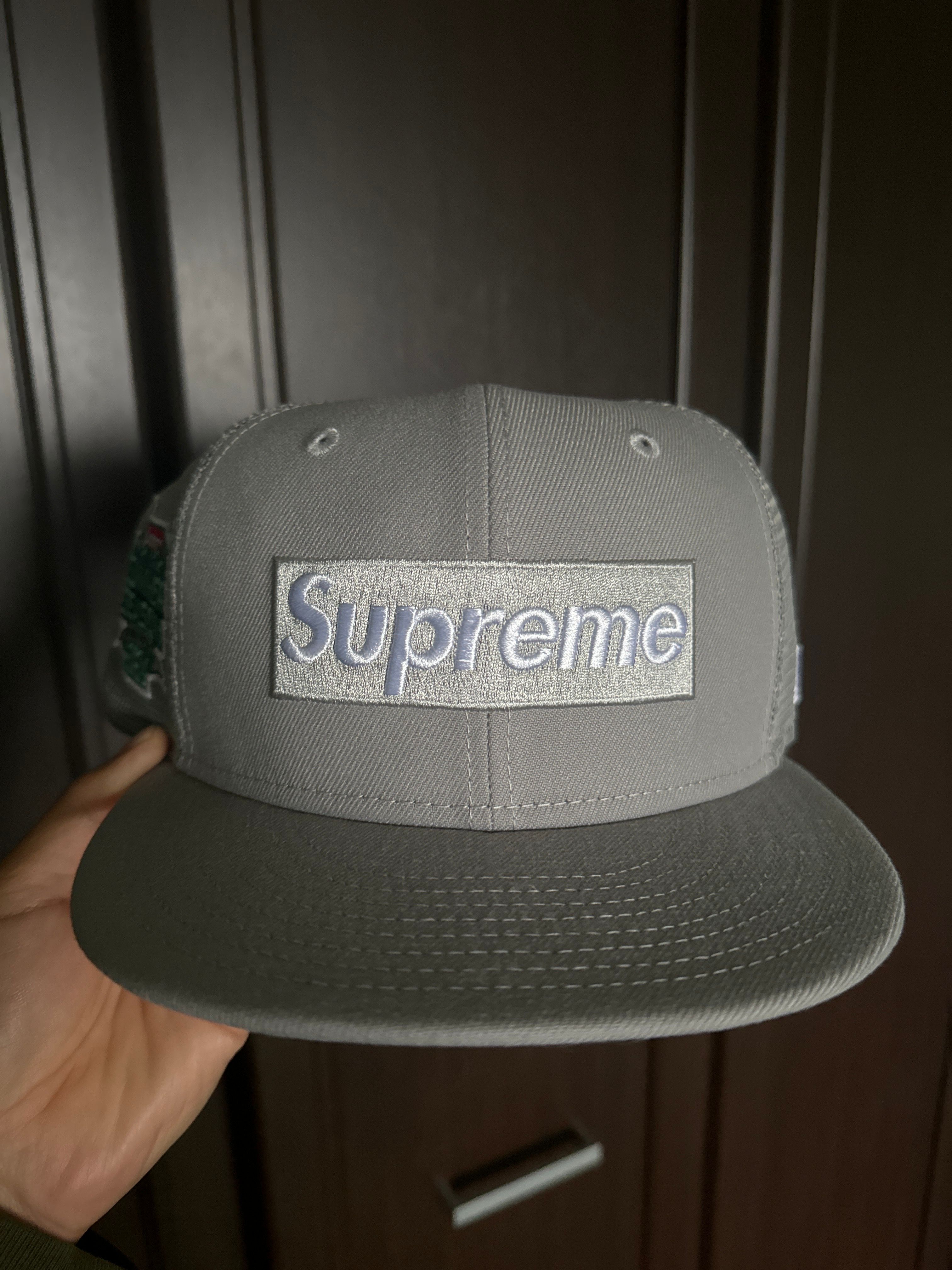 Supreme Box Logo Mesh Back New Era "Grey" (24SS)