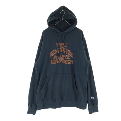 Champion チャンピオン カレッジプリント 長袖 スウェットパーカー X-LARGE ブラック
