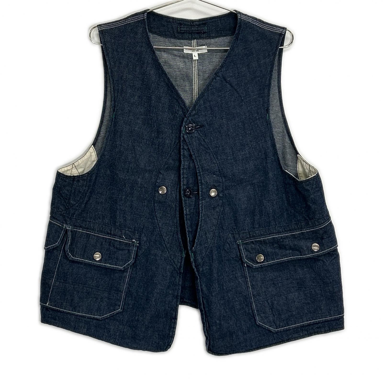 エンジニアードガーメンツ インディゴ Upland Vest/アップランドベスト デニムベスト L