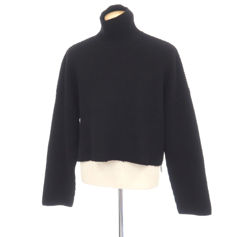 【中古】【未使用】バレンシアガ BALENCIAGA UNI FIT ミドルゲージ リブ編み コットンナイロン タートルネックニット ブラック【サイズS】【ユニセックス】