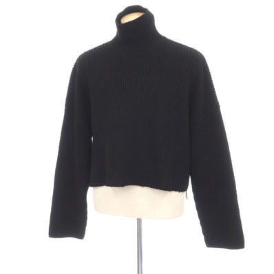 【中古】【未使用】バレンシアガ BALENCIAGA UNI FIT ミドルゲージ リブ編み コットンナイロン タートルネックニット ブラック【サイズS】【ユニセックス】